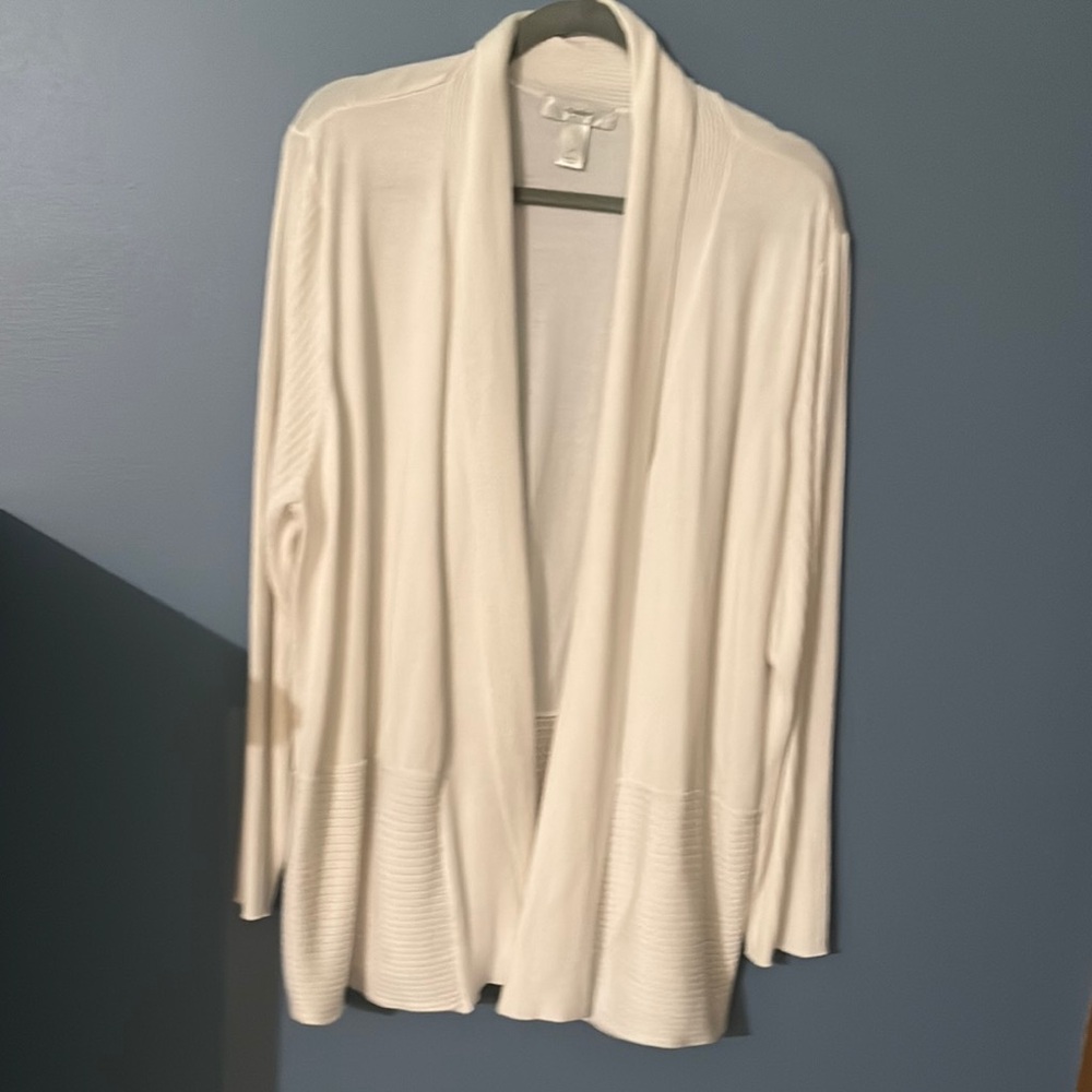 CJ Banks Cream Women's Cardigan 3X